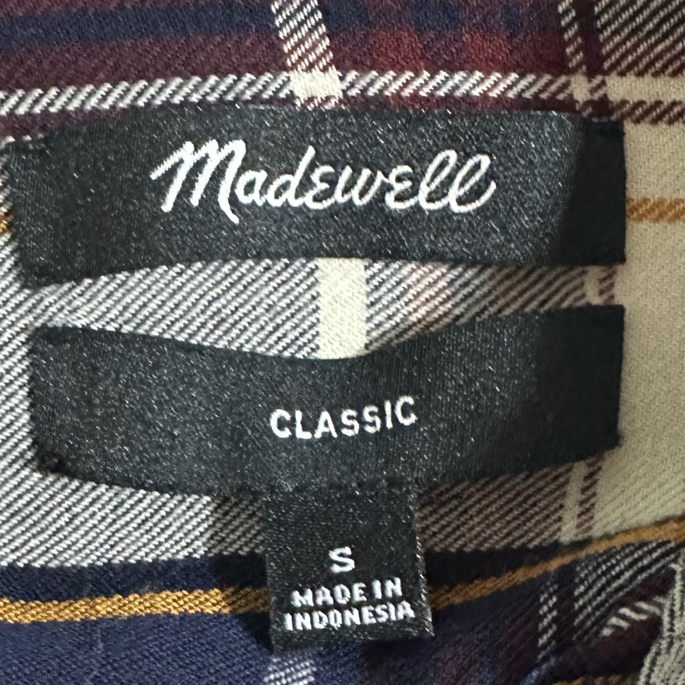 MADEWELL Classic Ex-Boyfriend Button Down Shirt in Hanna Plaid Size Small - Picture 6 of 10